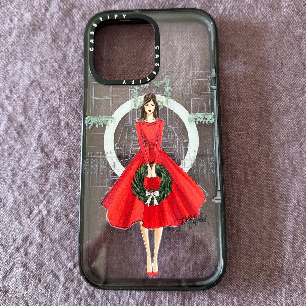 Casetify Festive Red Holiday Dress iPhone 14 Pro Max Case